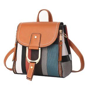 Women Backpack with Free Gift Multiple Using Women Grid Backpacks Female School
